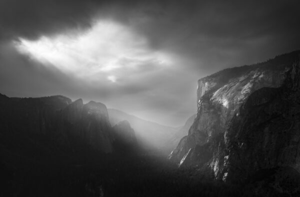 Light Through Storm Clouds Shines on El Capitan